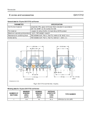 CPH-E12-1S-12PD-Z datasheet - E cores and accessories