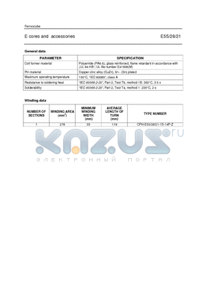 CPH-E55-1S-14P-Z datasheet - E cores and accessories