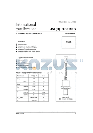 45L120D datasheet - STANDARD RECOVERY DIODES