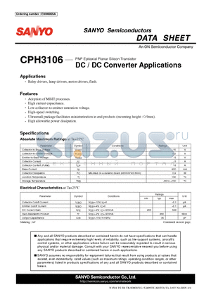 CPH3106_04 datasheet - DC / DC Converter Applications