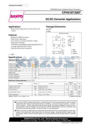 CPH3107 datasheet - DC/DC Converter Applications