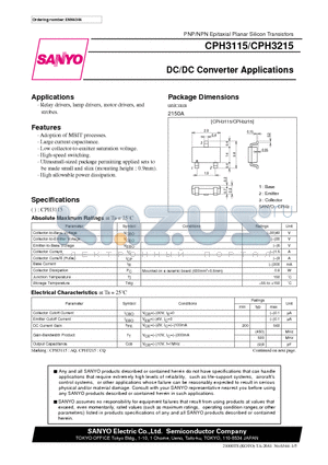 CPH3115 datasheet - DC/DC Converter Applications