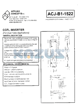 ACJ-B1-1522 datasheet - CCFL INVERTER