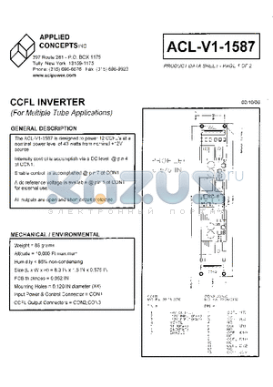 ACL-V1-1587 datasheet - CCFL INVERTER