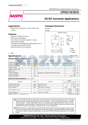 CPH3210 datasheet - DC/DC Converter Applications