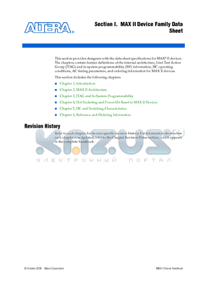 EPM1270 datasheet - JTAG & In-System Programmability