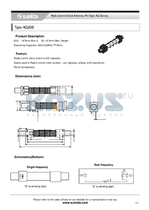 ACL80B datasheet - Radio Control Clock Antenna