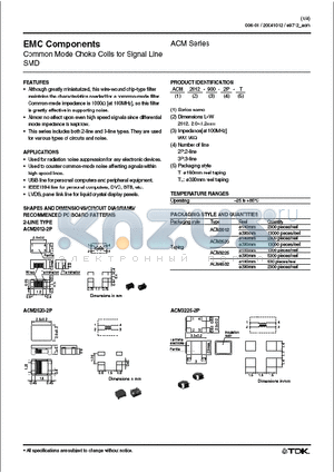 ACM-4532 datasheet - Common Mode Choke Colls for Signal Line