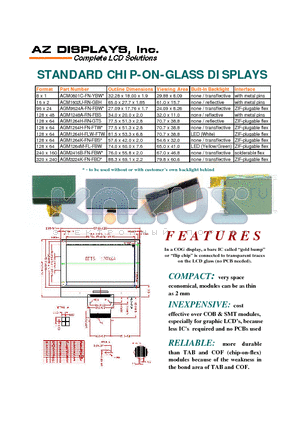 ACM0801C-FN-YBW datasheet - STANDARD CHIP-ON-GLASS DISPLAYS