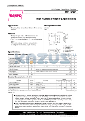 CPH5508 datasheet - High-Current Switching Applications