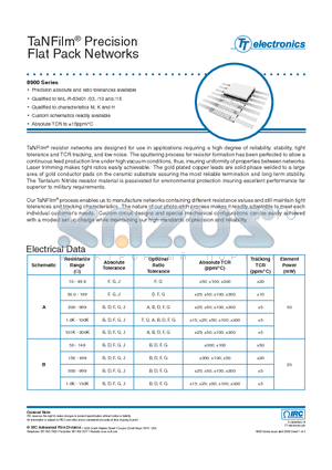 FP-8987-01-1001FD datasheet - TaNFilm^ Precision Flat Pack Networks