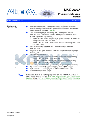 EPM7032AE datasheet - Programmable Logic Device