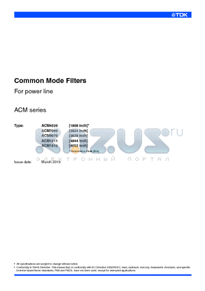 ACM3225-102-2P datasheet - Common Mode Filters