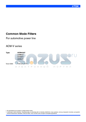ACM4520V-142-2P datasheet - Common Mode Filters For Power Line