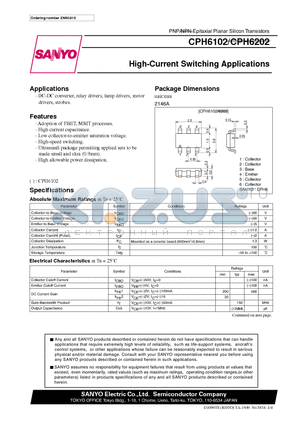 CPH6102 datasheet - High-Current Switching Applications