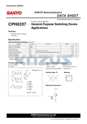 CPH6337_12 datasheet - General-Purpose Switching Device Applications