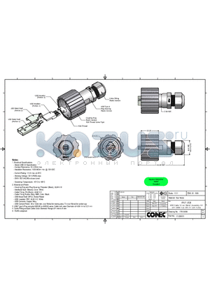 17K1A009 datasheet - IP67 USB USB Cable Strain Relief Assembly Kit with Solder Cup USB 2.0 Type A plug