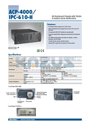 ACP-4000BP-00XE datasheet - 4U Rackmount Chassis with Visible & Audible Alarm Notification