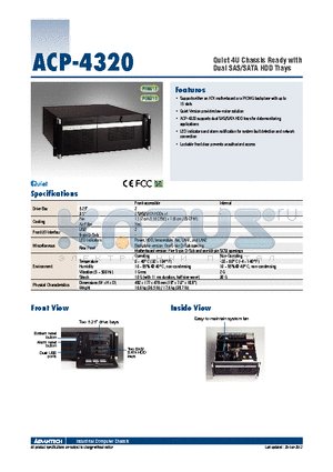 ACP-4320MB-00XE datasheet - Quiet 4U Chassis Ready with Dual SAS/SATA HDD Trays
