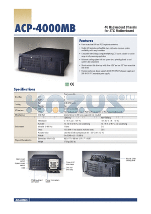 ACP-4000MB-00XE datasheet - 4U Rackmount Chassis for ATX Motherboard