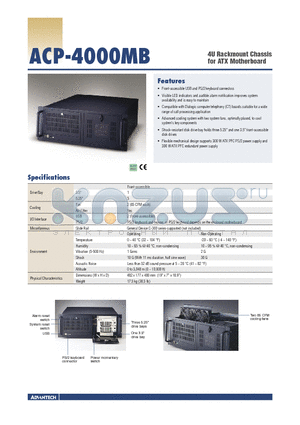 ACP-4000MB-30RE datasheet - 4U Rackmount Chassis for ATX Motherboard