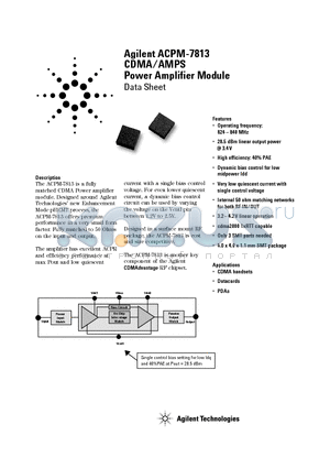 ACPM-7813-TR1 datasheet - CDMA/AMPS Power Amplifier Module