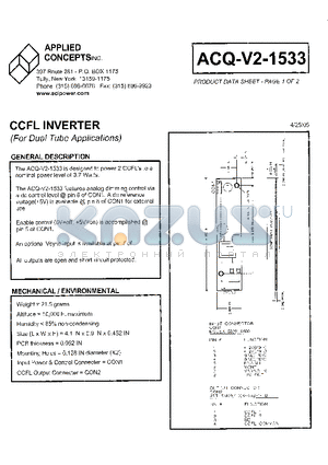 ACQ-V2-1533 datasheet - CCFL INVERTER