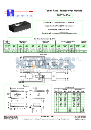 EPT7045GM datasheet - Token Ring Transceiver Module