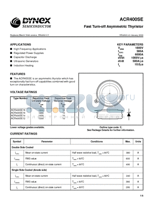 ACR400SE18 datasheet - Fast Turn-off Asymmetric Thyristor