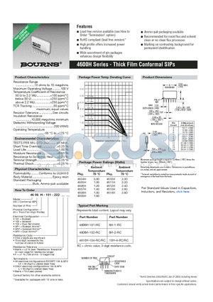 4606H-101-222F datasheet - Thick Film Conformal SIPs