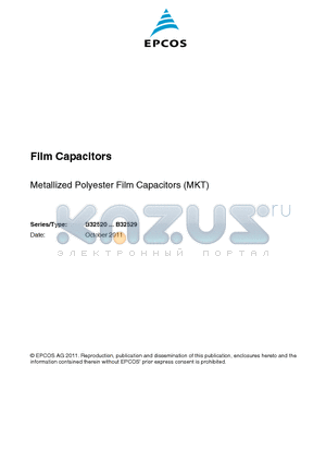 B32529C0105 datasheet - Metallized Polyester Film Capacitors (MKT)