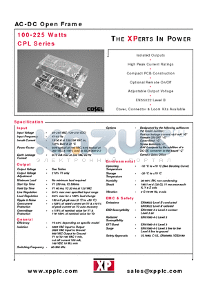 CPL100PD12 datasheet - AC-DC Open Frame