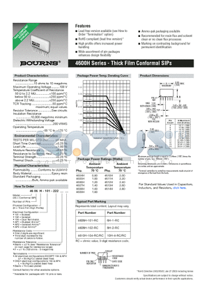 4606H-104-222LF datasheet - Thick Film Conformal SIPs