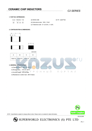 C2-47NJ-10 datasheet - CERAMIC CHIP INDUCTORS