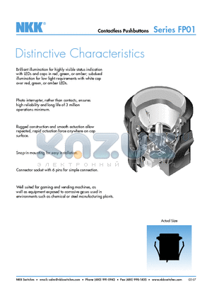 FP0115CAC1BF-C2 datasheet - Contactless Pushbuttons