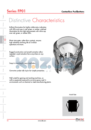 FP0115CAC1CC-C3 datasheet - Contactless Pushbuttons