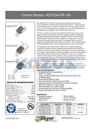 ACS754SCB-150-PFF datasheet - Current Sensor