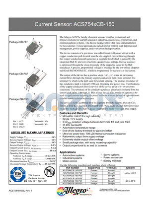 ACS754SCB-150-PSS datasheet - Current Sensor