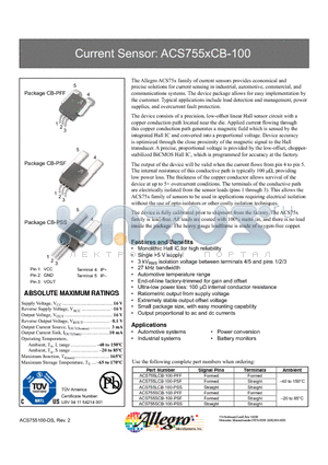 ACS755LCB-100-PFF datasheet - Current Sensor