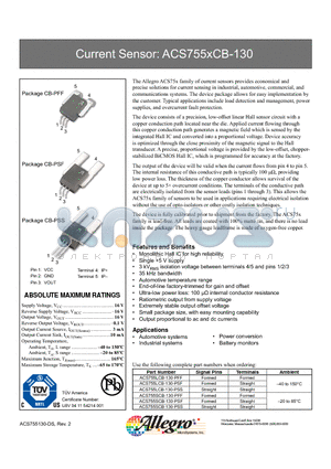 ACS755LCB-130-PFF datasheet - Current Sensor