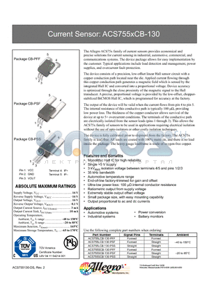 ACS755SCB-130-PSS datasheet - Current Sensor