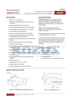 C2012X5R0J226M datasheet - 12A HIGHLY INTERGRATED SUPLRBUCK