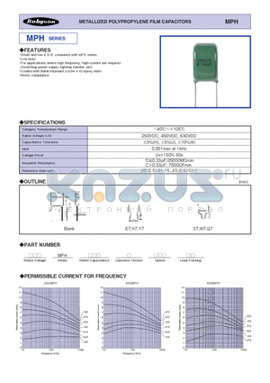 250MPH565 datasheet - METALLIZED POLYPROPYLENE FILM CAPACITORS