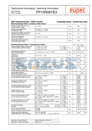 FP10R06YE3 datasheet - IGBT-modules