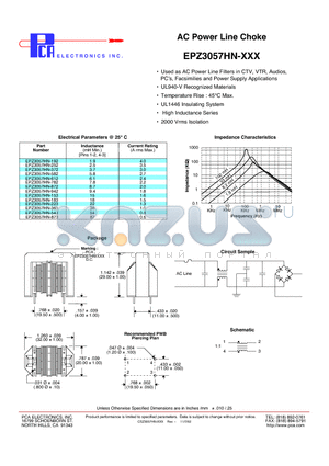 EPZ3057HN-372 datasheet - AC Power Line Choke