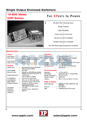 CPP100PS12 datasheet - Single Output Enclosed Switchers