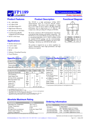 FP1189 datasheet - m-Watt HFET