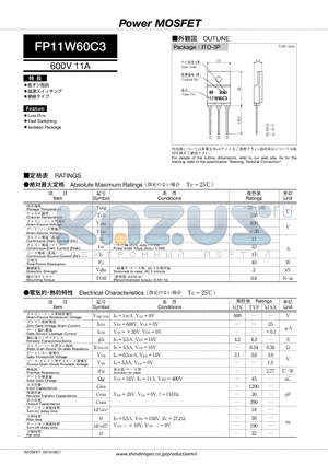 FP11W60C3 datasheet - Power MOSFET