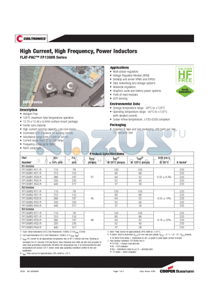FP1308R1-R44-R datasheet - High Current, High Frequency, Power Inductors
