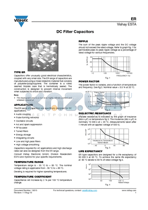 ER10-405 datasheet - DC Filter Capacitors